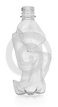 Crumpled plastic bottle