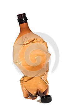 Crumpled plastic bottle