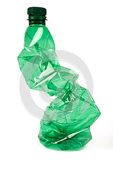 Crumpled plastic bottle