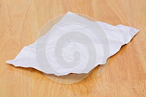 Crumpled recycle white paper