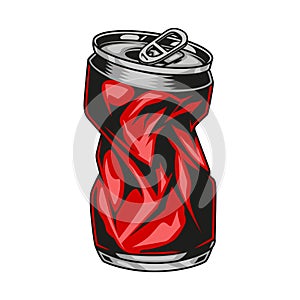 Crumpled red drink can