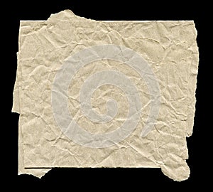 Crumpled sheet of paper isolated on a black background