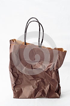 Crumpled shopping paper bag