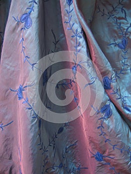 Crumpled silk fabric