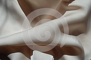 Crumpled simple light beige rayon fabric photo