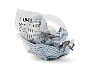 Crumpled Tax form