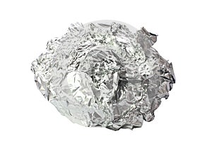 Crumpled tin foil isolated