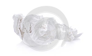 Crumpled tissue paper on white background.