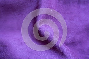 Crumpled violet faux suede fabric