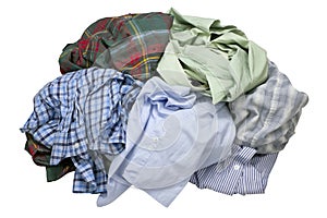 Crumpled but washed simple men's shirts