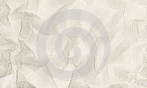 Crumpled white paper abstract shape background.