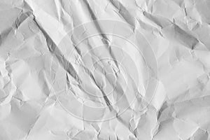 Crumpled white paper background. Wrinkled sheet texture