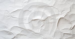 Crumpled White Paper. Old Page Rough Texture. Creased Blank Sheet Background. AI generated
