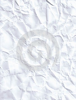 Crumpled white paper texture background