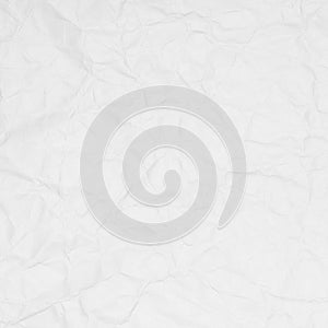 Crumpled white paper texture background for design.