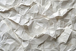 Crumpled White Paper Texture Background for Design Projects photo