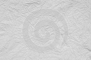 Crumpled white paper texture background. Recycle blank page creased material or sheet
