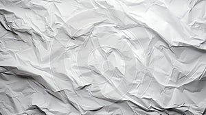 Crumpled white paper texture pattern. Rough grunge old blank. White clean crumpled paper background. Crumpled empty paper template