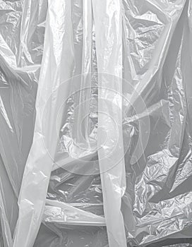 Crumpled White Plastic Sheet Texture Background