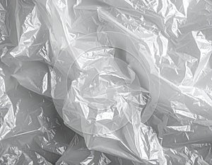 Crumpled White Plastic Texture Background