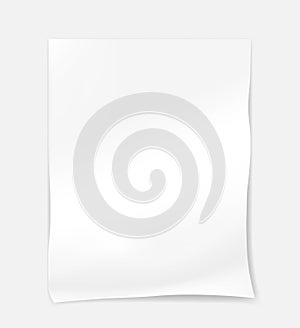 Crumpled white sheet of paper - important note - memo sticker, mockup