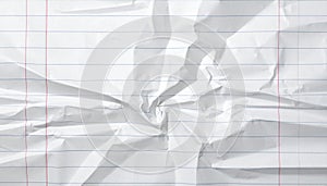 Crumpled Lined White Paper Texture