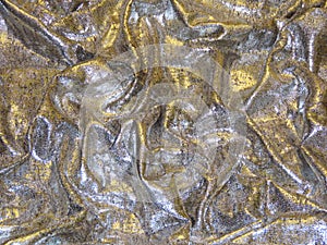Crunched bronze textile