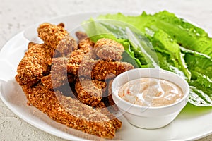 Crunchy Baked Chicken Tenders on a plate