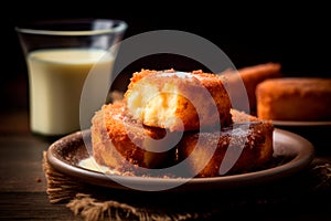 Crunchy Delight: Leche Frita, Crispy Fried Milk Dessert with a Sweet Cinnamon Twist photo