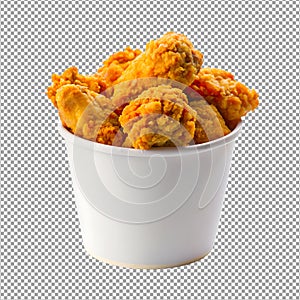 Crunchy Fried Chicken in White Bucket