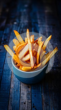 Crunchy gourmet french fries, a delectable and indulgent snack