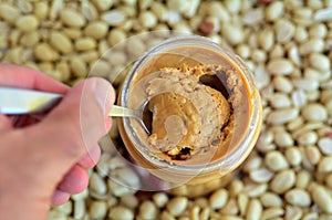 Crunchy peanut butter photo