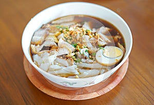 Crunchy Pork Soup Noodle or Guay Jub in Thai, a Thai-style Noodle photo