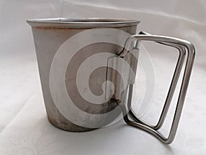 Crusader cup or mug. Tin metal stainless army mug for survival kits and forces