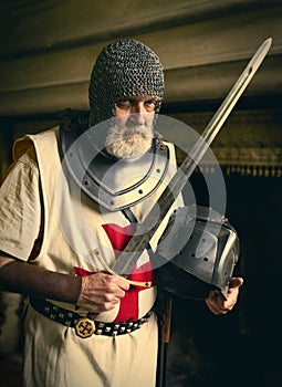 Crusader with helmet