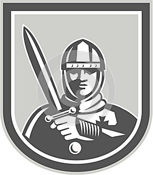 Crusader Knight With Sword Front Crest