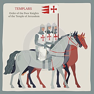 Crusader Templars. Three Knight Riders