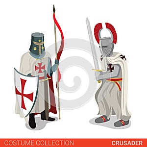 Crusader warrior medieval fighter couple photo