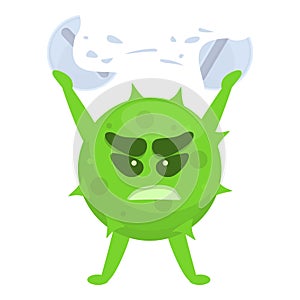 Crush antibiotic resistance icon, cartoon style