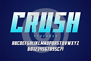 Crush display font design, alphabet, typeface, letters photo