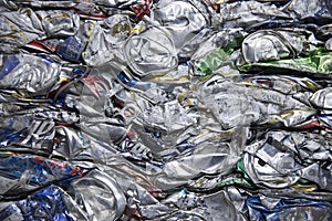 Crushed aluminum cans abstraction