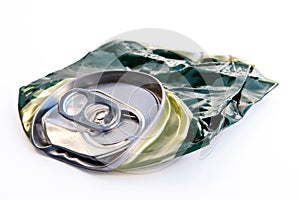 Crushed beer can