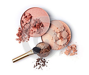 Crushed blush and eyeshadow