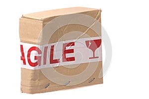 Crushed Box with Fragile Tape