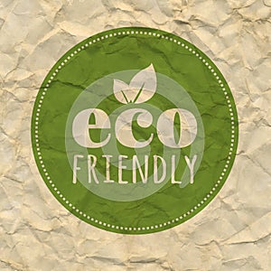 Crushed Brown Paper With Eco Label