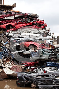 Crushed cars