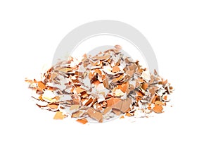 Crushed eggshells in close-up