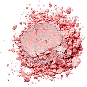 crushed eyeshadow as sample of cosmetic product isolated on transparent background.