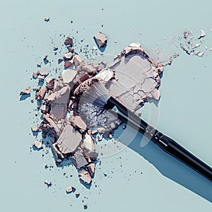 Crushed eyeshadow with a brush generated by artificial intelligence