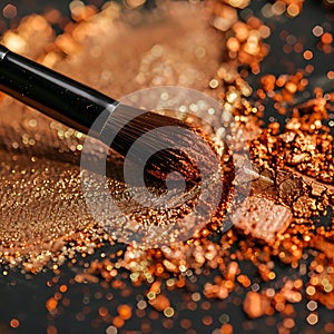 Crushed eyeshadow with a brush generated by artificial intelligence
